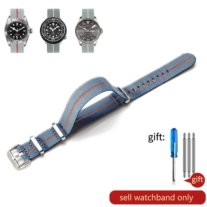 Retro Parachute Nylon Watch Strap for Rolex Tudor Biwan Omega Heuer IWC Men High-Density Knit 18 20 22mm Replacement Accessories