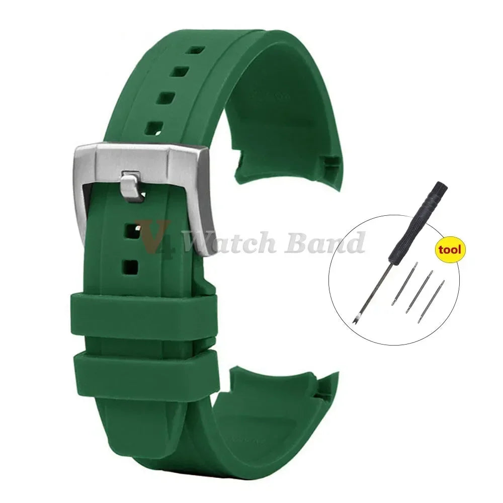 Cinturino per orologio MoonSwatch in silicone con estremità curva per Citizen 20mm 22mm, cinturino sportivo in gomma ad arco per cinturini curvi Rolex