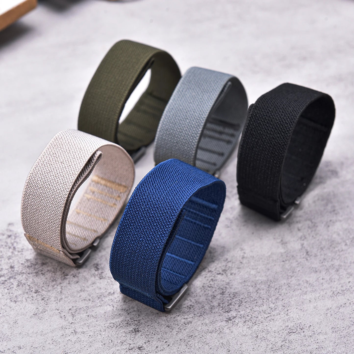 Bracelet de montre en toile de nylon 20mm 22mm, réglable, élastique, à boucle auto-agrippante, sport, de remplacement, respirant, pour Delugs