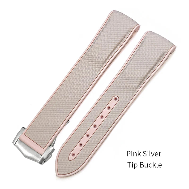 Cinturino per orologio in caucciù naturale per Omega Seam84, cinturino in silicone, cinturino morbido, bianco, rosa, marrone, colorato, 19mm, 20mm, 18mm