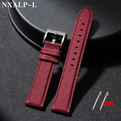 Bracelet de montre en cuir voile de qualité, 20mm 22mm, pour Seiko pour Omega, tissu en Nylon, accessoires de bracelet à dégagement rapide