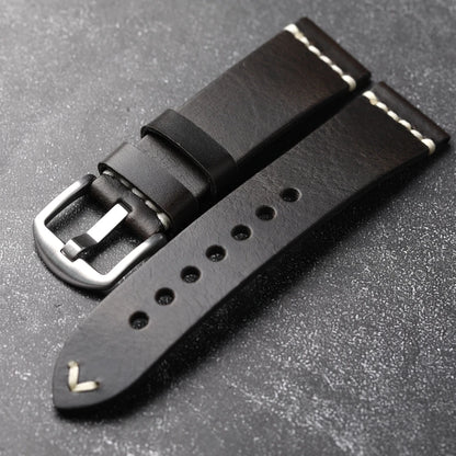 Handmade Vintage Calfskin Watch Strap for Men, Brown and Blue Strap, Soft Strap, Oil-Resistant, 18mm, 19mm, 20mm, 21mm, 22mm, 24mm
