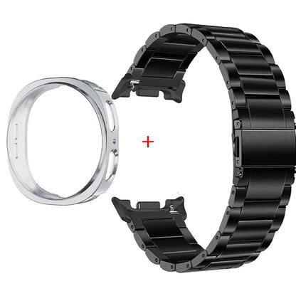 Stainless Steel Watch Band + Case for Samsung Galaxy Watch 8 40mm 44mm, Full Cover Metal Strap