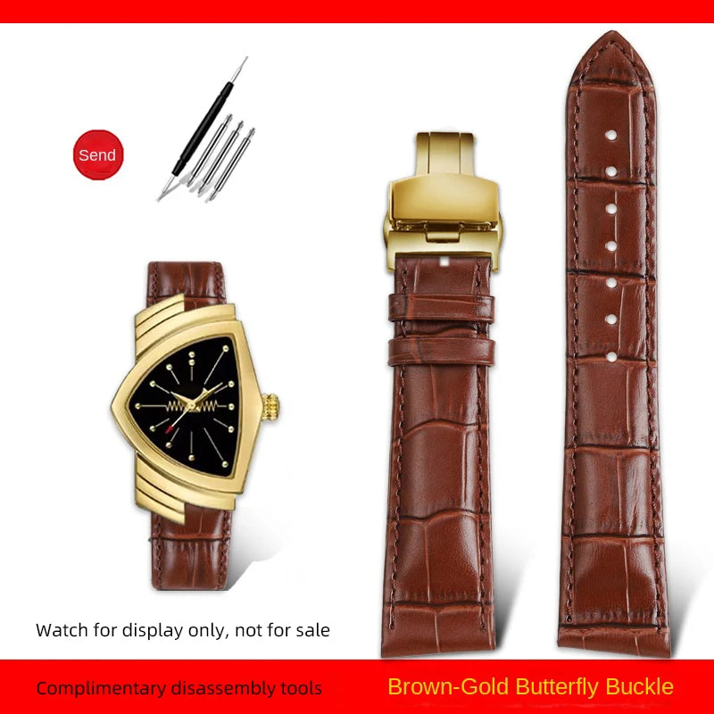 Men's personalized leather watch strap, watch band, custom accessory, Hamilton VENTURA Series, H24515551, H24515591, 21mm