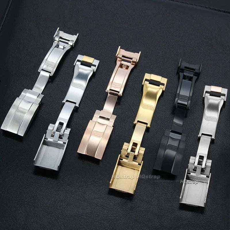 9x9mm 手表扣，适用于 Rolex 劳力士 DAYTONA 迪通拿、SUBMARINER 水鬼、GMT 系列，不锈钢表扣，带微调拉扣，9x16mm 表扣。