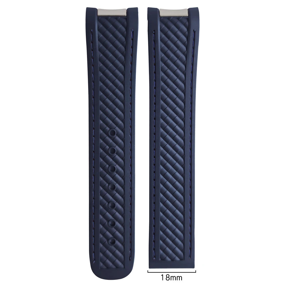 Natural rubber watch strap, 20mm, for Omega Seamaster Aqua Terra, 150M, 41mm, AT150, 220, 231, rose gold, curved end, sport, 19mm