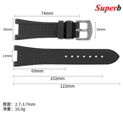 25x13mm Waterproof Silicone Strap for Patek Philippe Nautilus Series 5711 5726 5712, Rubber Watch Band, Concave Interface