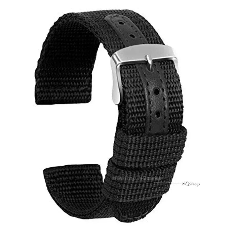 Cinturino per orologio in tela di Nylon intrecciato, cintura morbida, cinturino universale in pelle per uomo donna, cinturino sportivo da 18mm 20mm 22mm 24mm