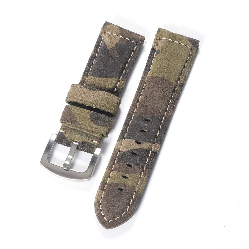 Cinturino per orologio in vera pelle scamosciata 22mm 24mm cinturino in pelle stile vintage cinturino morbido a sgancio rapido per Panerai da uomo