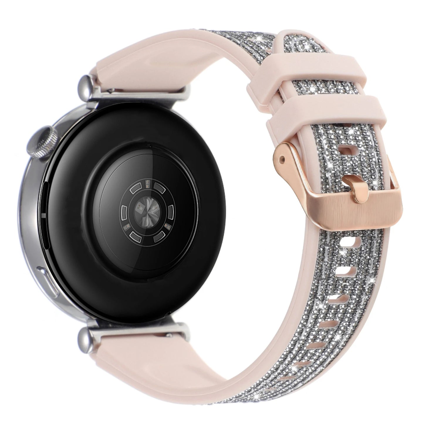 Cinturino in silicone glitterato da 18mm per Huawei Watch GT6/5/4, compatibile con 41mm, cinturino casual da donna, delicato sulla pelle, comodo e traspirante