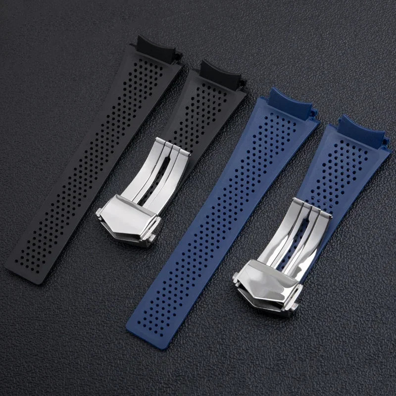 Bracelet de montre en caoutchouc souple pour collection de bracelets TAG HEUER, unisexe, respirant, étanche, classique, extrémité convexe 29x22mm, bracelet CARRERA