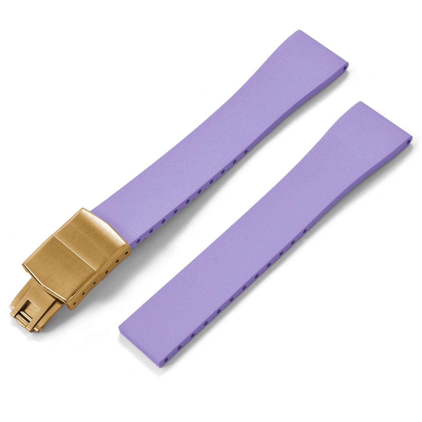 Nouveau bracelet de montre CTS FKM boucle en or papillon à dégagement rapide 16mm 18mm 19mm 20mm 21mm 22mm bracelets de montre en caoutchouc CTS pour couper à la taille