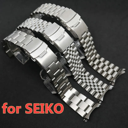 Bracelet incurvé pour Seiko, bracelet de montre de luxe en acier inoxydable massif, 18/19/20/21/22/24/26mm, ceinture d'extrémité Arc, accessoires de montre pour hommes