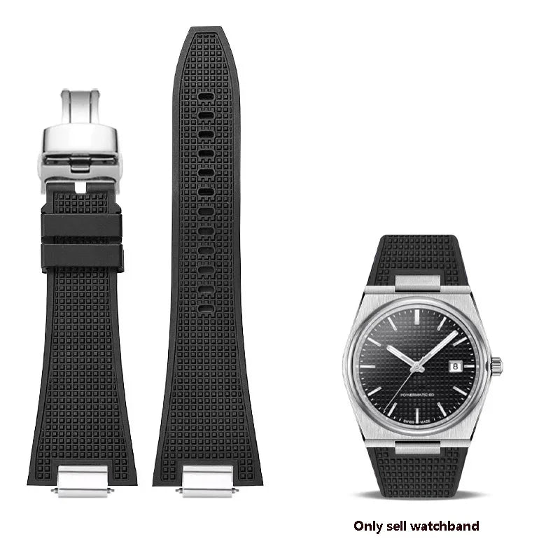 Bracelet de montre en Silicone à dégagement rapide 27mm pour Tissot PRX T137.407 T137.410, Bracelet de montre en caoutchouc fluoré de haute qualité pour hommes