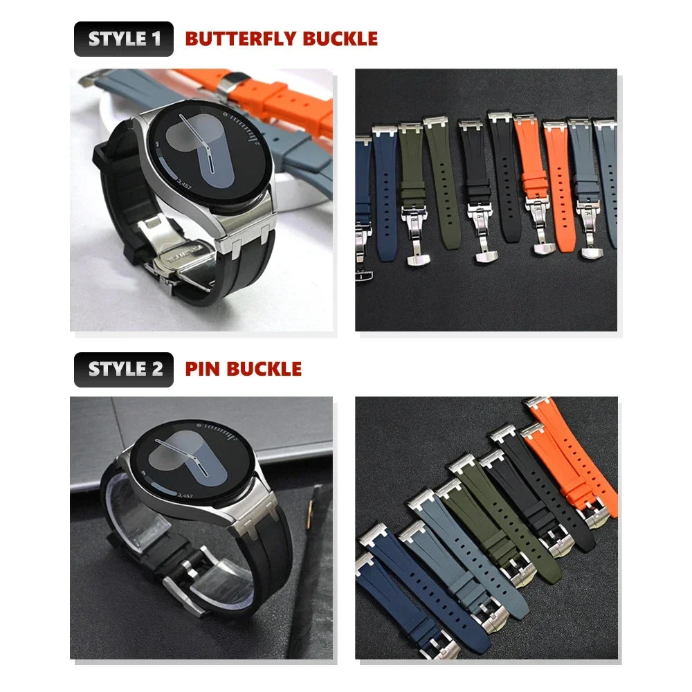 Bracelet de sport en silicone sans interstice pour hommes, compatible Samsung Galaxy Watch 7 40mm 44mm, 6 4 Classic 46 47mm, 42 43mm, 5 Pro 45mm