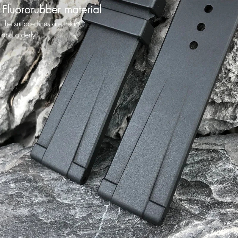 Cinturino per orologio in gomma fluorurata FKM, morbido e impermeabile, 21 mm 22 mm, cinturino di ricambio per orologio subacqueo Blancpain Fifty Fathoms, colori disponibili
