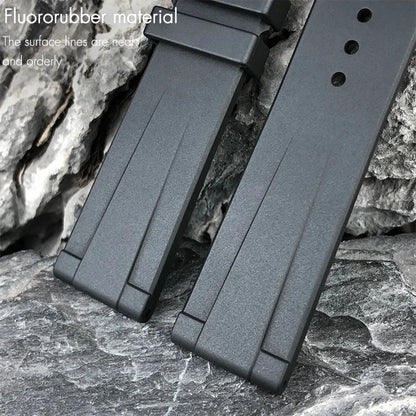 Cinturino per orologio in gomma fluorurata FKM, morbido e impermeabile, 21 mm 22 mm, cinturino di ricambio per orologio subacqueo Blancpain Fifty Fathoms, colori disponibili