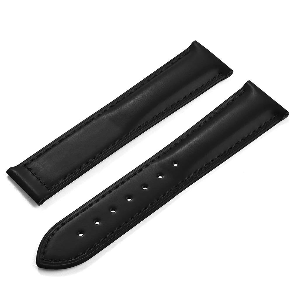 Cinturino in pelle bovina con fibbia pieghevole 19 20 21 22mm per Omega Seamaster, cinturino universale da uomo di alta qualità a sgancio rapido