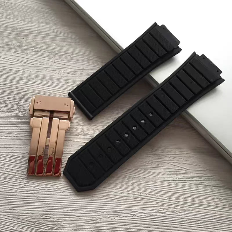 19*29mm 19*27mm for Hublot King Power UNICO Big BANG Watch Strap Silicone Rubber Band Interface Replacement Strap with Tool