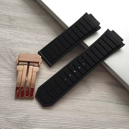 19*29mm 19*27mm for Hublot King Power UNICO Big BANG Watch Strap Silicone Rubber Band Interface Replacement Strap with Tool