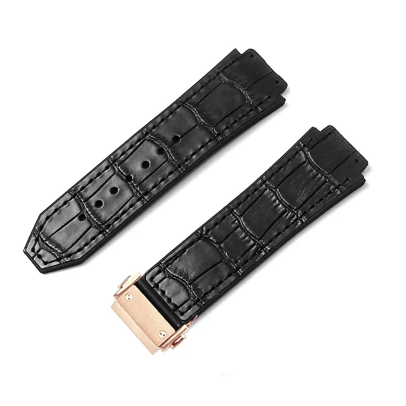 For Hublot BIGBANG Classic Fusion Leather Silicone Rubber Suede Watch Strap Dedicated Interface Lug System Band 26*19mm Bracelet