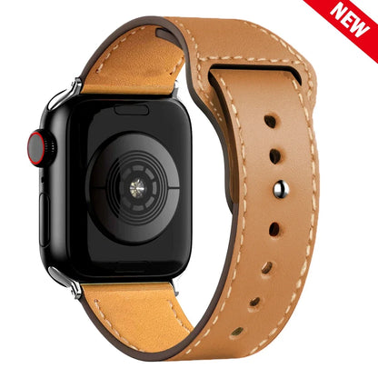 Cinturino in pelle per Apple Watch, Ultra 3, 49mm, 46mm/42mm, 41mm/45mm, 44mm, 40mm, iWatch serie 11 10 9 8 7 4 5 6 se