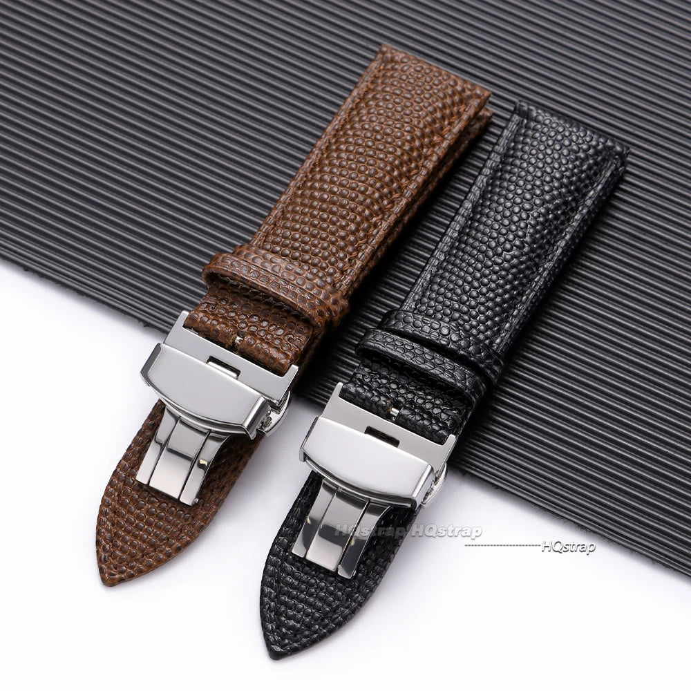 Cinturini per orologi in pelle di vitello, motivo lucertola, accessori per orologi 14 16 18 19 20 21 22mm, cinturino in pelle con chiusura a farfalla