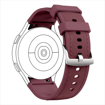 Genuine Leather Watch Strap for Samsung Galaxy Watch 7/FE/6/5/5pro/4 (40mm/44mm) Secure Buckle Classic Durable