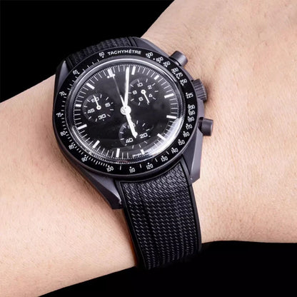 Bracelet de montre en caoutchouc et Silicone, 20mm, pour Omega X Swatch Joint MoonSwatch, pour Seamaster 300, pour hommes et femmes, extrémité incurvée