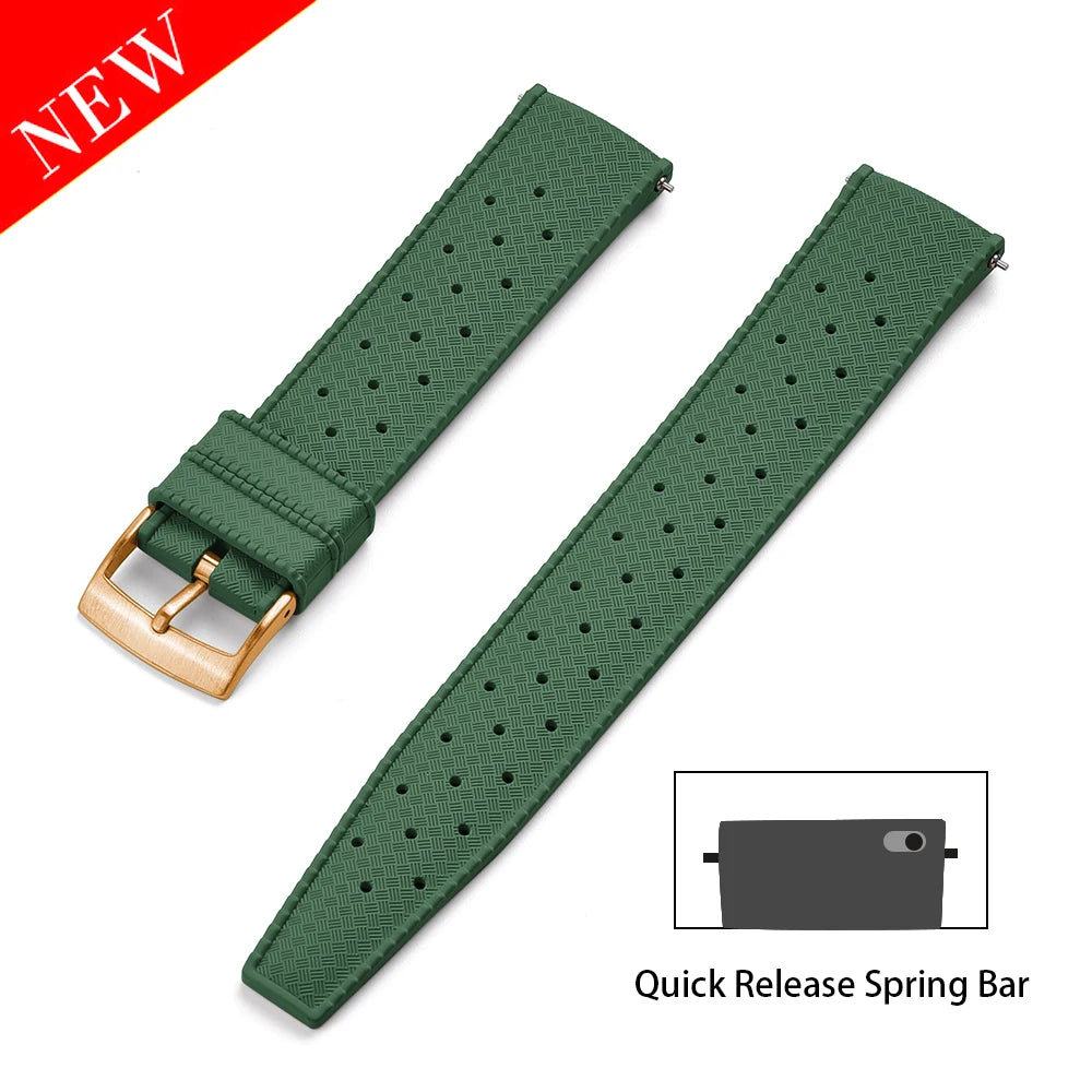 Premium FKM Rubber Watch Band Quick Release 18mm 20mm 22mm 24mm Rubber Watch Strap Smart Watch Bracelet