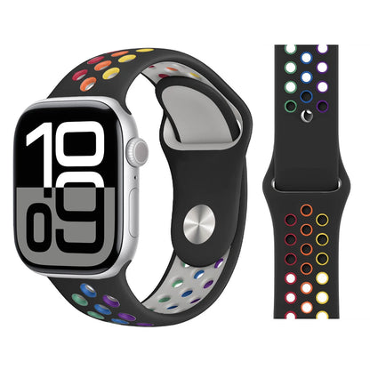 Bracelet en Silicone pour bracelets de montre Apple 46mm 44mm 45mm 40mm 41mm 42mm, Bracelet de Sport Correa iWatch série 11 10 9 SE 8 7 6 5