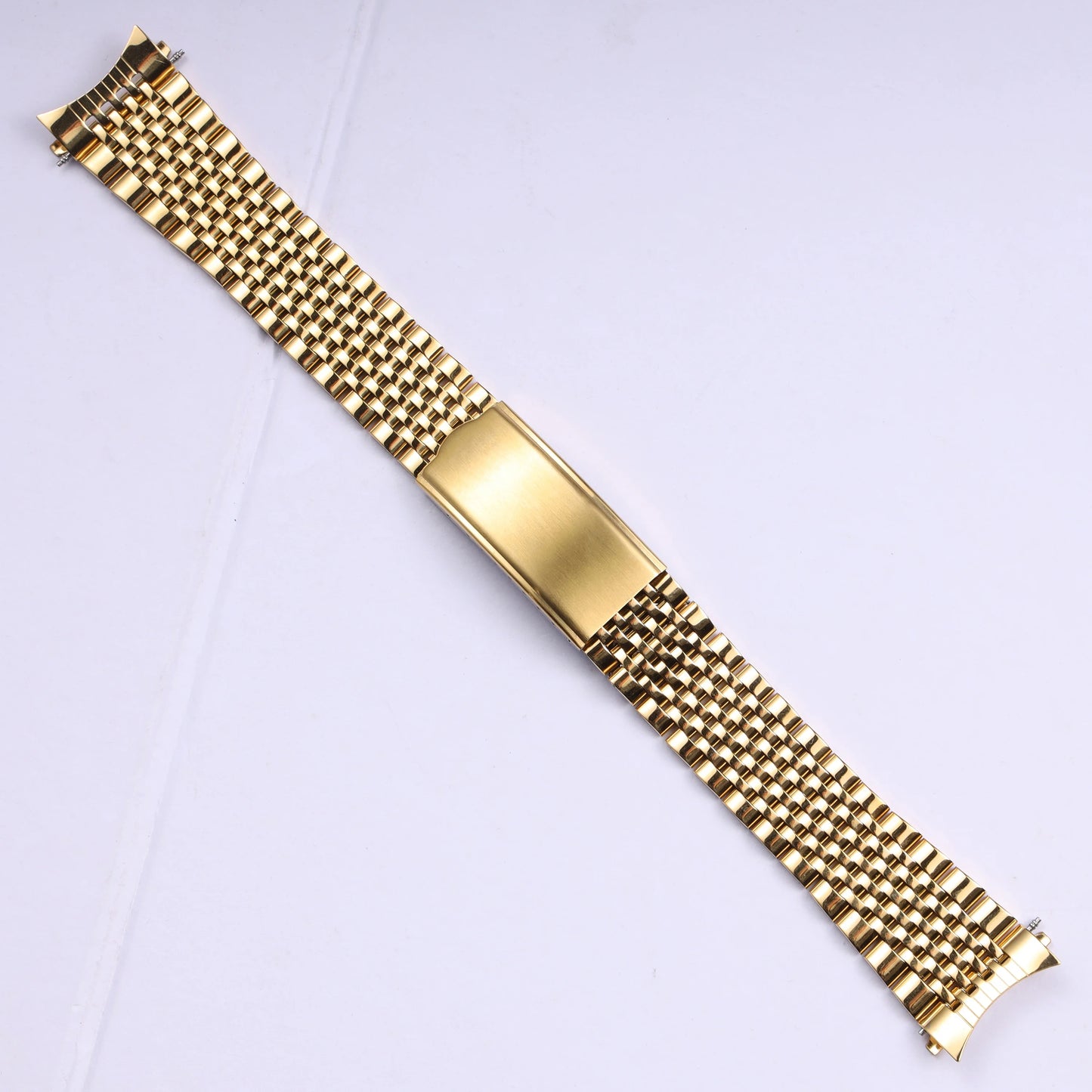Cinturino per orologio in acciaio inossidabile massiccio con anse curve da 18/19/20 mm per Omega Seamaster De Ville, bracciale vintage retrò a maglie