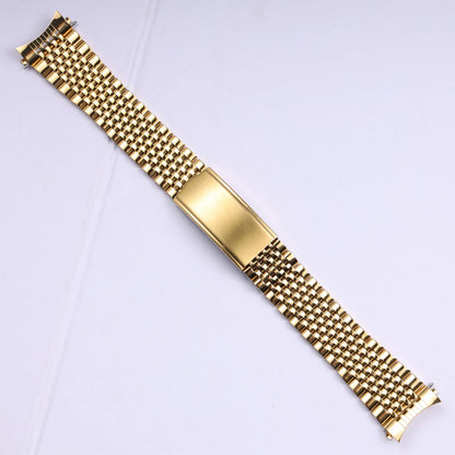 Cinturino per orologio in acciaio inossidabile massiccio con anse curve da 18/19/20 mm per Omega Seamaster De Ville, bracciale vintage retrò a maglie