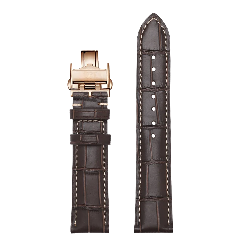 Cinturino per orologio in vera pelle per Longines, accessori, cinturini per orologi, chiusura a farfalla, cinturino da polso 18 19 20 21 22 mm