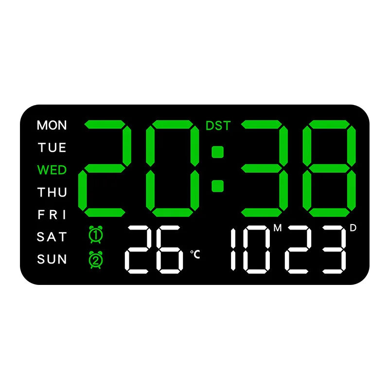 Horloge murale numérique à température, affichage LED, USB/batterie DST, grande Table, réveil pour salon, chambre à coucher, décorations de maison
