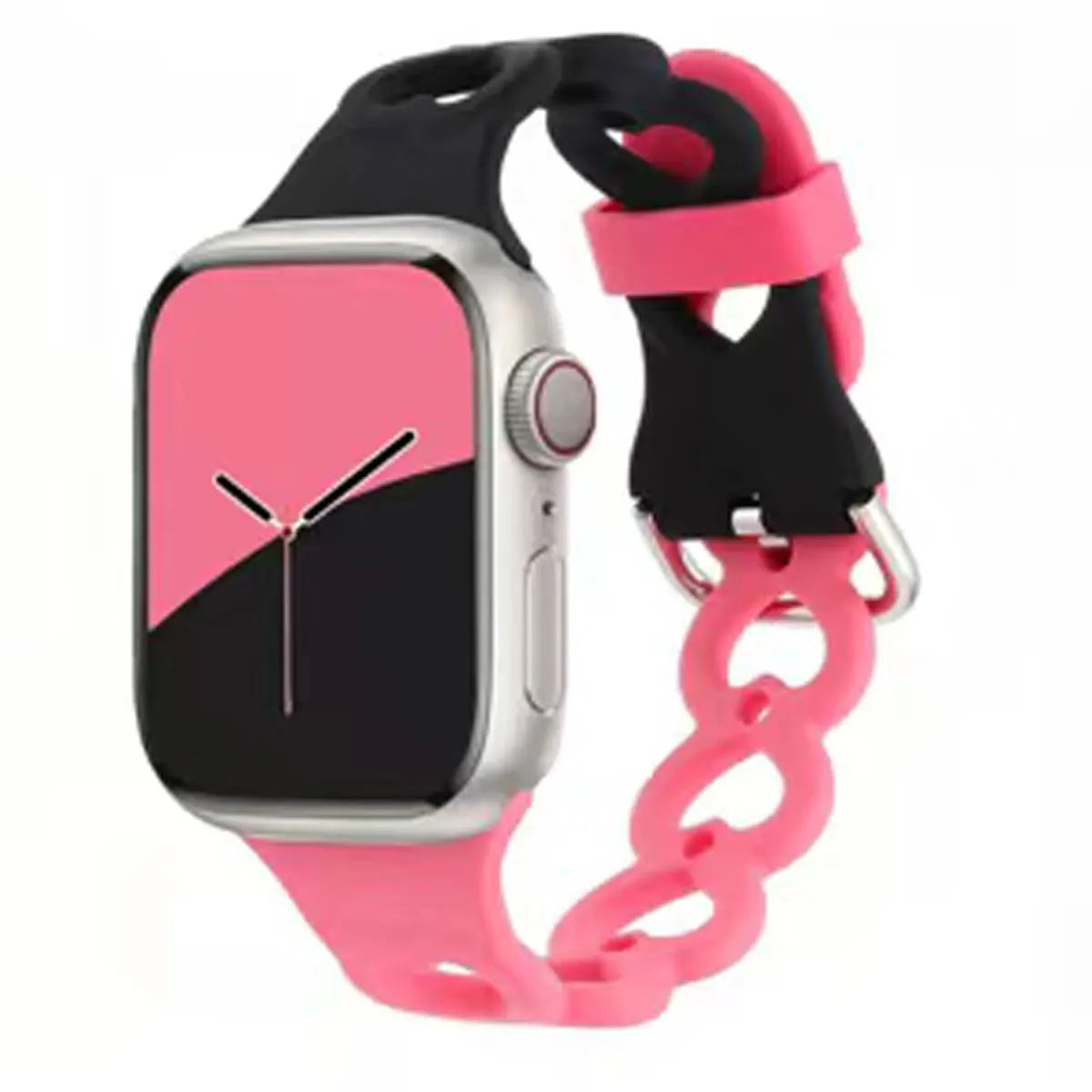 Nouveau bracelet de montre en silicone en forme de cœur pour Apple Watch S11 S10 S9 S8 7 6 5 4, bracelet respirant pour femmes, compatible avec iWatch Series 49 46 45 44 43 42 mm