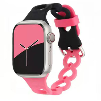Nouveau bracelet de montre en silicone en forme de cœur pour Apple Watch S11 S10 S9 S8 7 6 5 4, bracelet respirant pour femmes, compatible avec iWatch Series 49 46 45 44 43 42 mm
