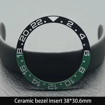 38mm x 30.6mm Sloped Ceramic Bezel GMT and Diving Watch Insert for 40mm Men's Watch Replacement Watch Bezel Inserts