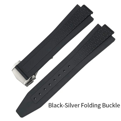 Nuovo cinturino per orologio in morbida gomma naturale FKM con estremità metalliche curve da 22 mm per Tudor 41 mm Black Bay, chiusura deployante, cinturino da uomo