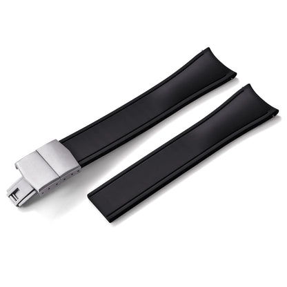 TONJETT for d-elug Curved FKM Rubber Watch Band 20mm 22mm Curved CTS Watch Strap Cut to Size Quick Release Butterfly Buckle