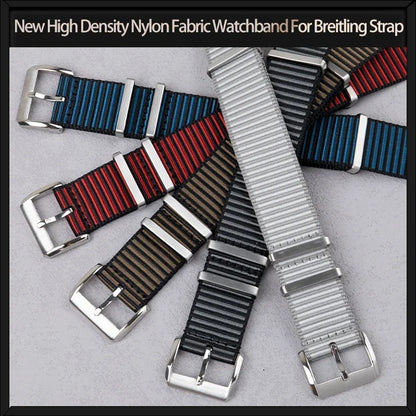 Nuovo cinturino per orologio in tessuto Nylon ad alta densità, 22mm, per Breitling, SUPEROCEAN HERITAGE/NAVITIMER WORLD Avenger/Navitimer, fibbia