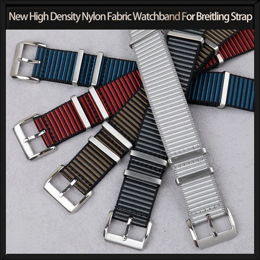 Nuovo cinturino per orologio in tessuto Nylon ad alta densità, 22mm, per Breitling, SUPEROCEAN HERITAGE/NAVITIMER WORLD Avenger/Navitimer, fibbia