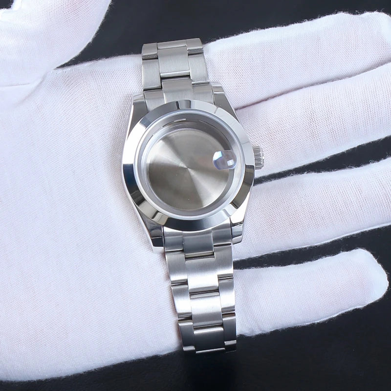 NH35 Watch Accessories, 36mm/39mm Stainless Steel Watch Case for Seiko NH35 NH38 NH36, 28.5mm Movement, Datejust Oyster Dial, Parts
