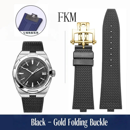 Bracelet de montre en caoutchouc Fluoros FKM à dégagement rapide, pour bracelet Vacheron VC Overseas 4300V 4500V 5500V 7900V, 24x7mm