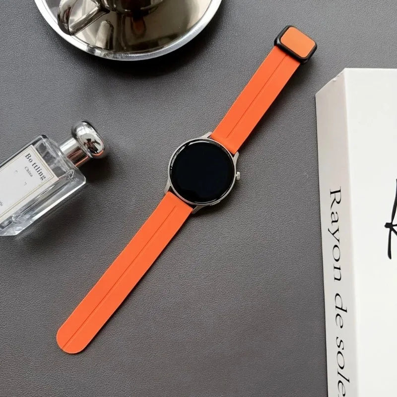 20 22mm Silicone Strap with Magnetic Clasp for Samsung Galaxy Watch 8 4 5 6 Pro 40mm 44mm 45mm 42/46mm