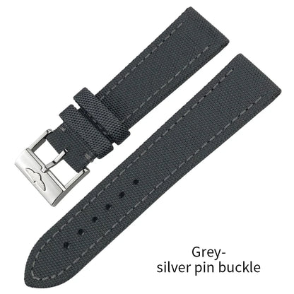 Bracelet de montre en cuir et nylon épais de qualité, 21mm 22mm, pour Breitling Avenger CHRONOMAT NAVITIMER SUPEROCEAN, bracelet de montre à fond jaune