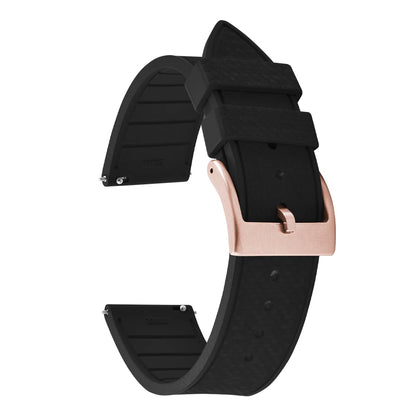 20MM 22MM supprime des bracelets de montre en caoutchouc fluoroélastomère/FKM mosaïque pour hommes femmes-bracelet de Sport étanche de remplacement à dégagement rapide