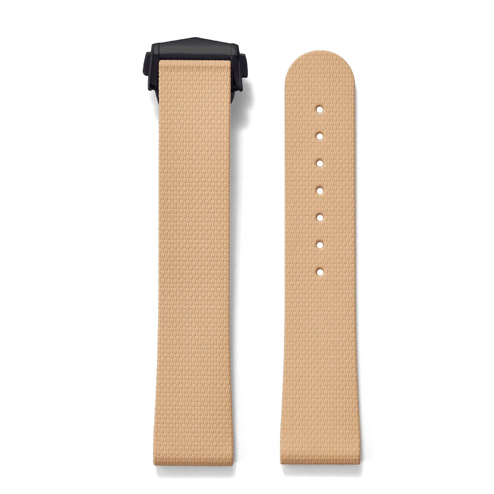 STAPELP suitable for Omega Swatch 20mm universal watch straps Black Blue FKM Rubber Quick Release Watch Band with Omega Folding Clasp