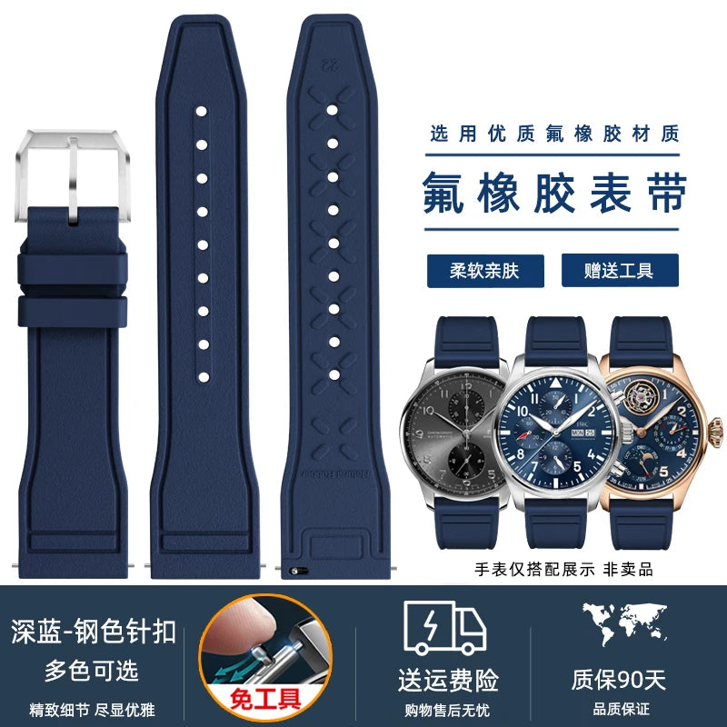 Cinturino per orologio in silicone morbido 20 mm 21 mm 22 mm per IWC Pilot | Cinturino sportivo a sgancio rapido | Sostituzione unisex impermeabile del cinturino in gomma