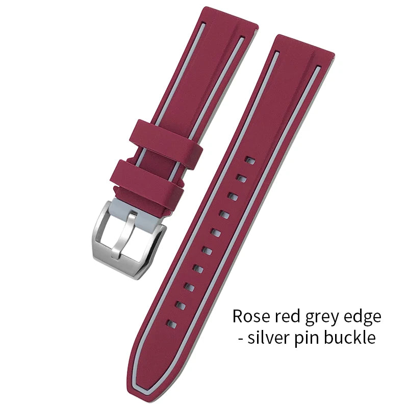 Bracelet de montre en silicone coloré pour IWC Omega Longines Tudor Breitling, bracelet de montre en caoutchouc souple, haute qualité, 19mm, 20mm, 21mm, 22mm